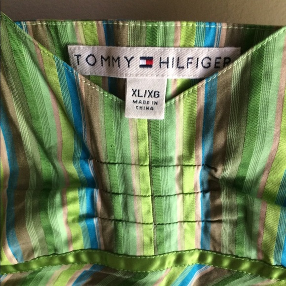 Vintage Tommy Hilfiger Green Blue & Gray Striped Spaghetti Strap Cami - Picture 4 of 8